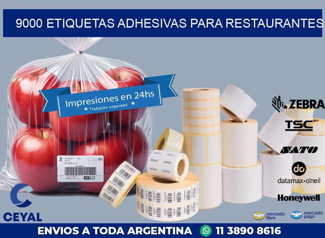 9000 ETIQUETAS ADHESIVAS PARA RESTAURANTES