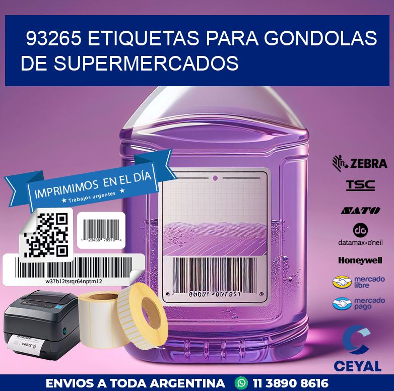 93265 ETIQUETAS PARA GONDOLAS DE SUPERMERCADOS