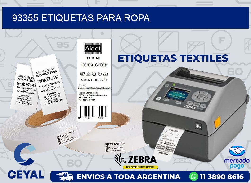 93355 ETIQUETAS PARA ROPA