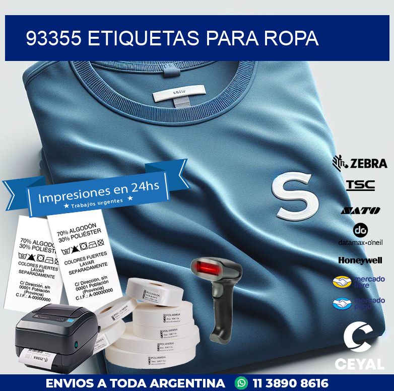 93355 ETIQUETAS PARA ROPA