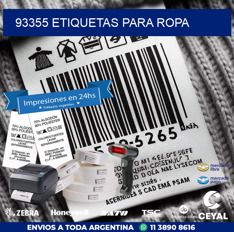 93355 ETIQUETAS PARA ROPA