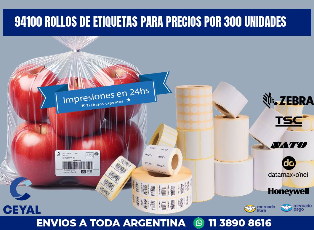 94100 ROLLOS DE ETIQUETAS PARA PRECIOS POR 300 UNIDADES