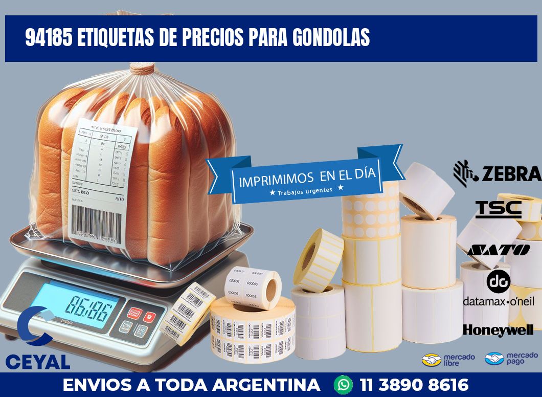 94185 ETIQUETAS DE PRECIOS PARA GONDOLAS