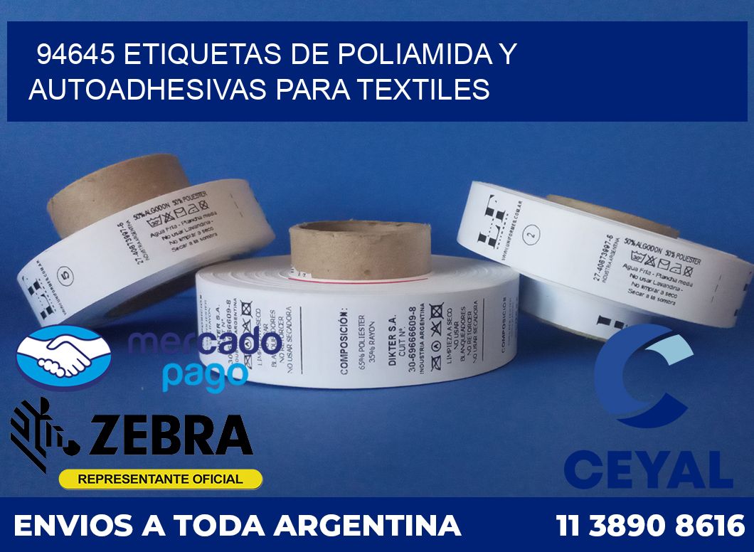 94645 ETIQUETAS DE POLIAMIDA Y AUTOADHESIVAS PARA TEXTILES