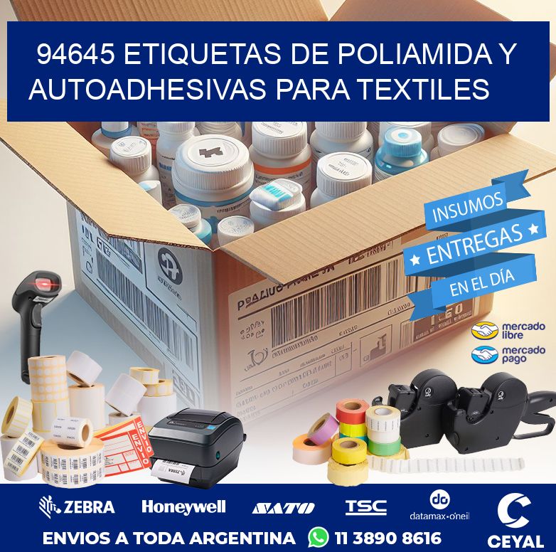 94645 ETIQUETAS DE POLIAMIDA Y AUTOADHESIVAS PARA TEXTILES