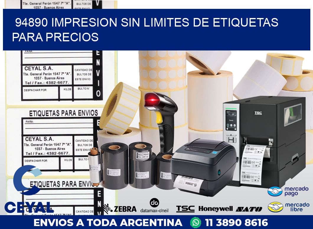 94890 IMPRESION SIN LIMITES DE ETIQUETAS PARA PRECIOS