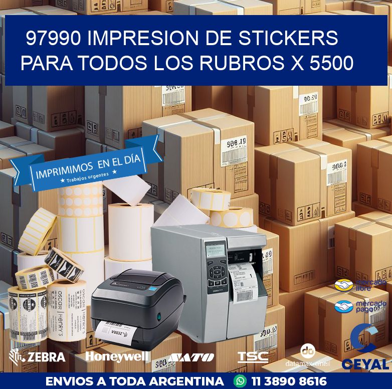 97990 IMPRESION DE STICKERS PARA TODOS LOS RUBROS X 5500
