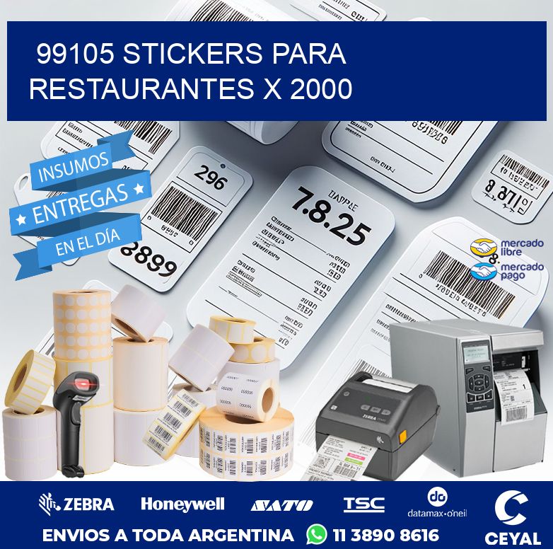 99105 STICKERS PARA RESTAURANTES X 2000