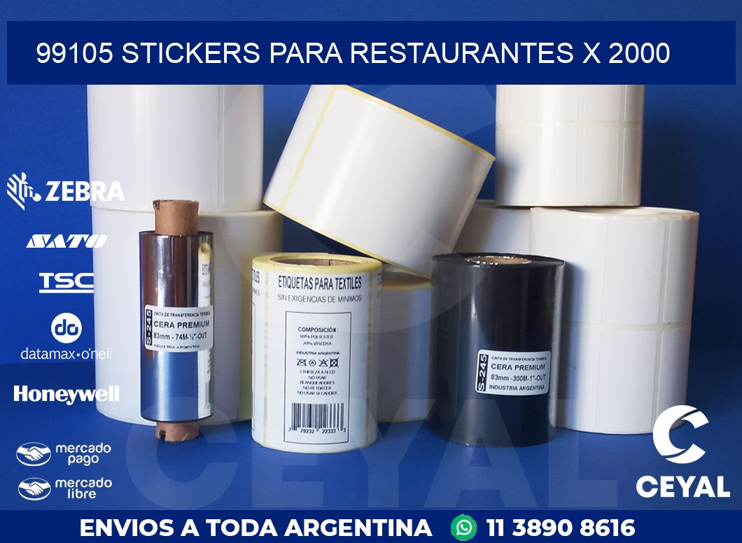 99105 STICKERS PARA RESTAURANTES X 2000