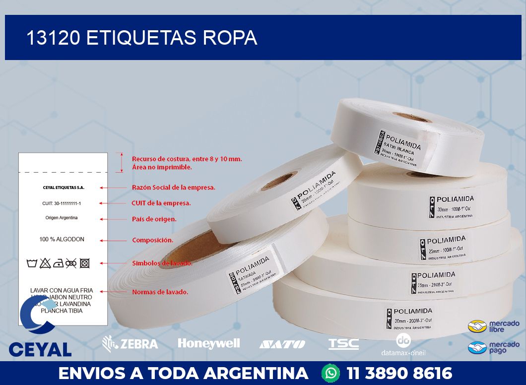 13120 ETIQUETAS ROPA