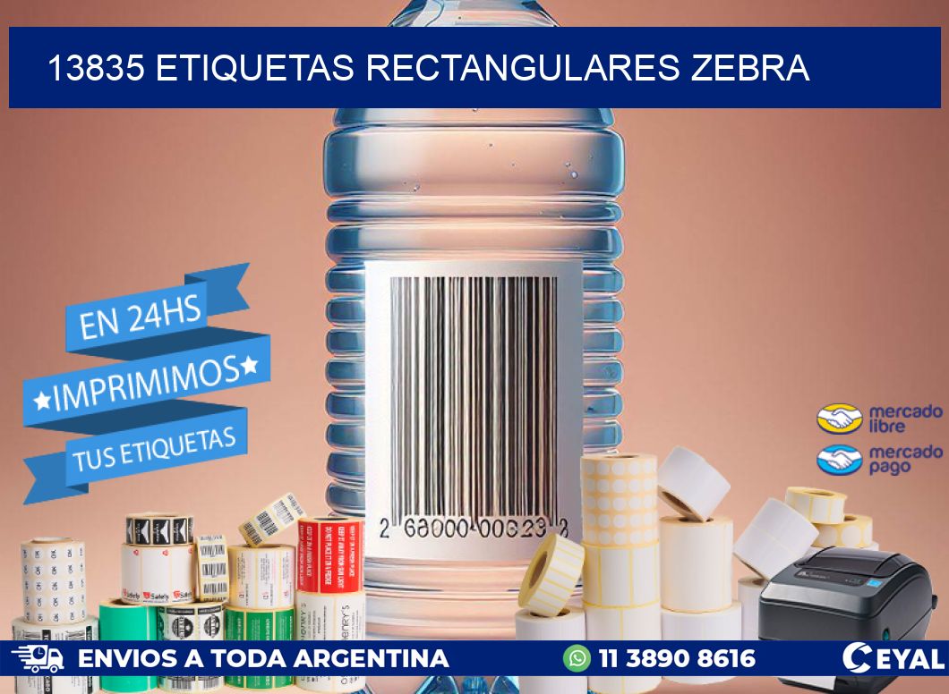 13835 etiquetas rectangulares zebra