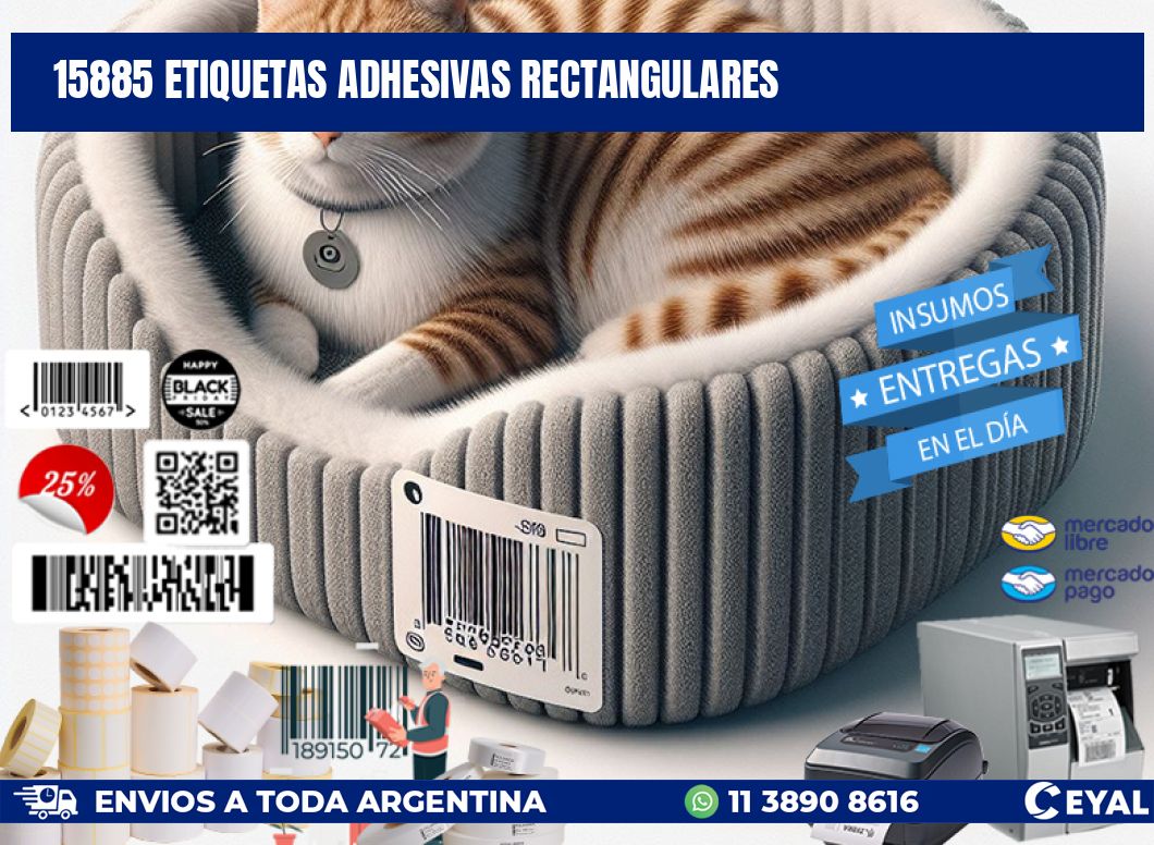 15885 ETIQUETAS ADHESIVAS RECTANGULARES
