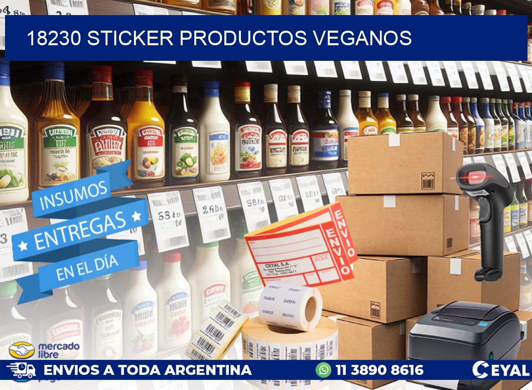 18230 STICKER PRODUCTOS VEGANOS