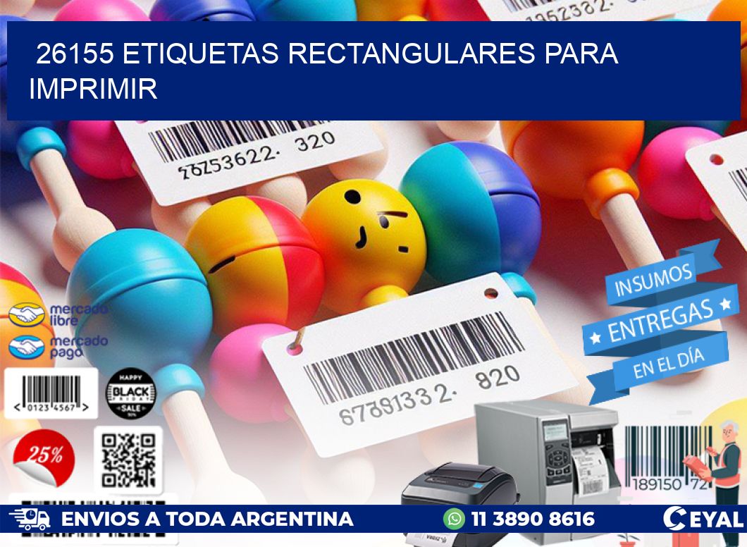 26155 etiquetas rectangulares para imprimir