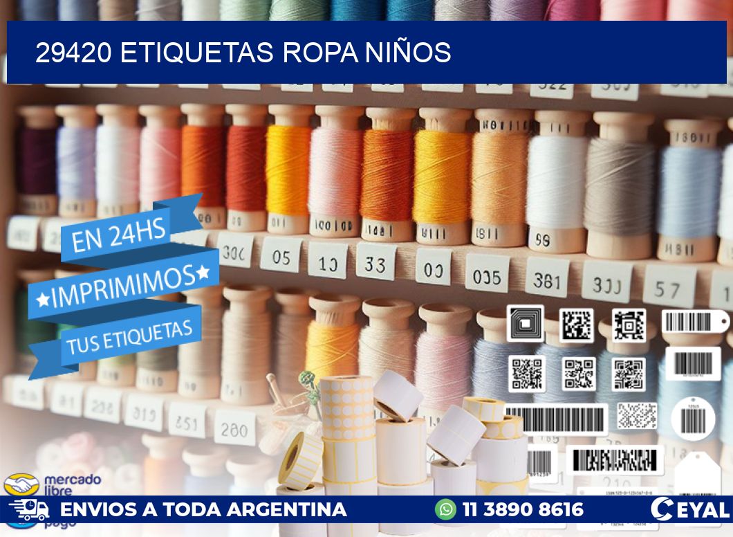 29420 ETIQUETAS ROPA NIÑOS
