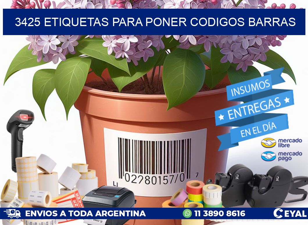 3425 ETIQUETAS PARA PONER CODIGOS BARRAS