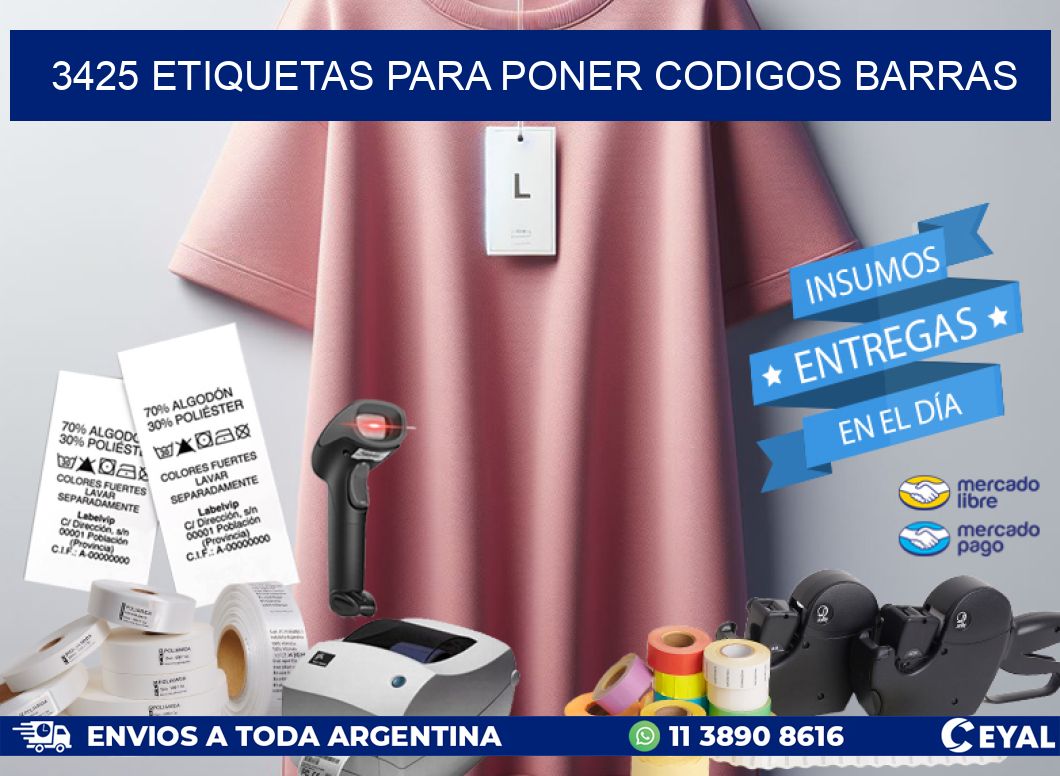 3425 ETIQUETAS PARA PONER CODIGOS BARRAS
