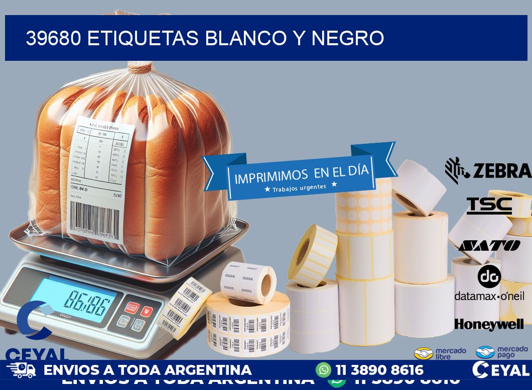 39680 etiquetas blanco y negro