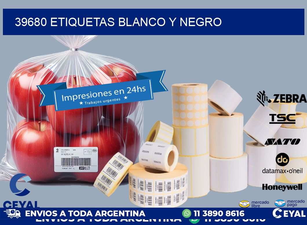 39680 etiquetas blanco y negro