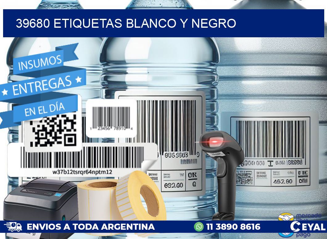 39680 etiquetas blanco y negro