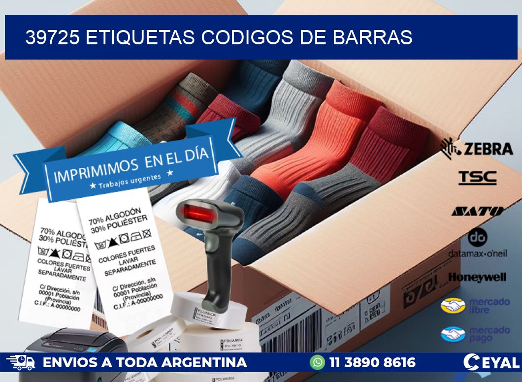 39725 etiquetas codigos de barras