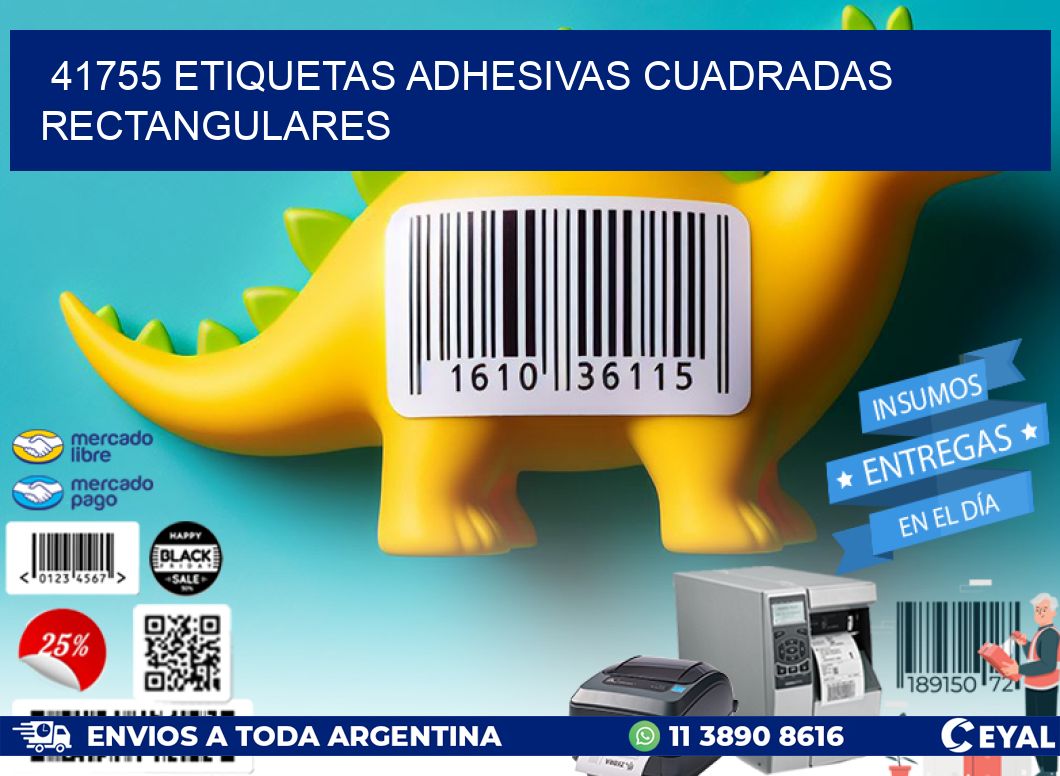 41755 ETIQUETAS ADHESIVAS CUADRADAS RECTANGULARES