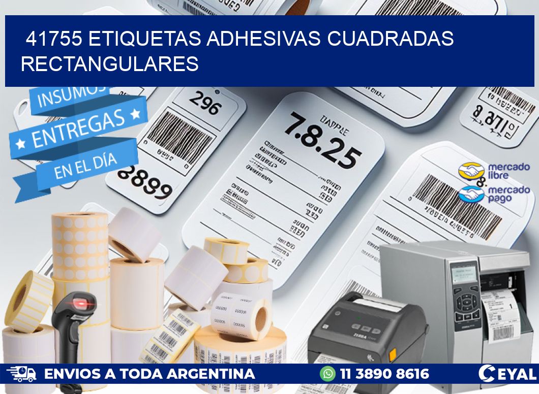 41755 ETIQUETAS ADHESIVAS CUADRADAS RECTANGULARES
