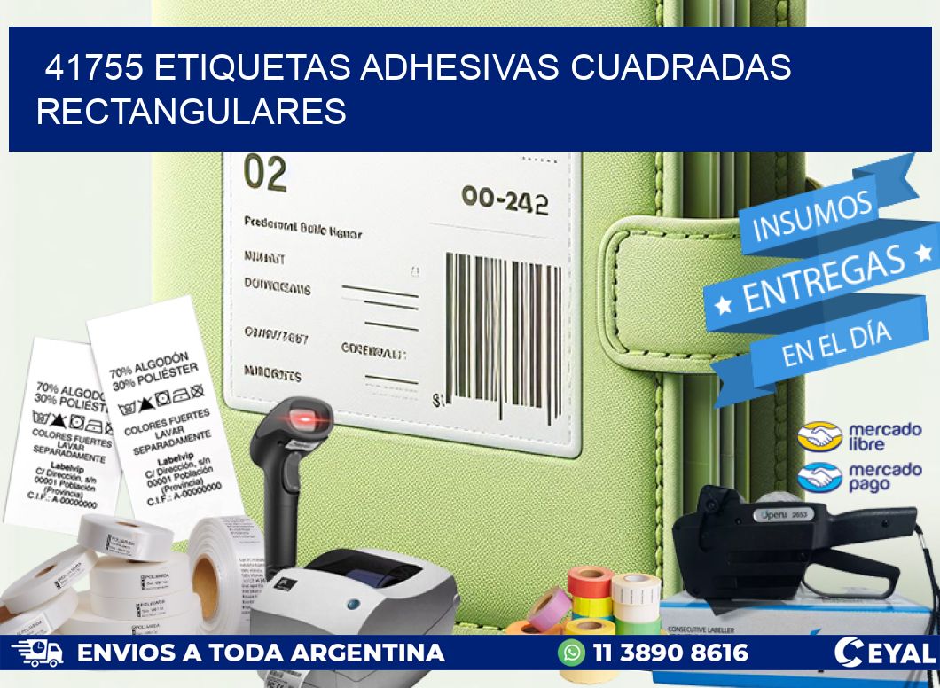 41755 ETIQUETAS ADHESIVAS CUADRADAS RECTANGULARES