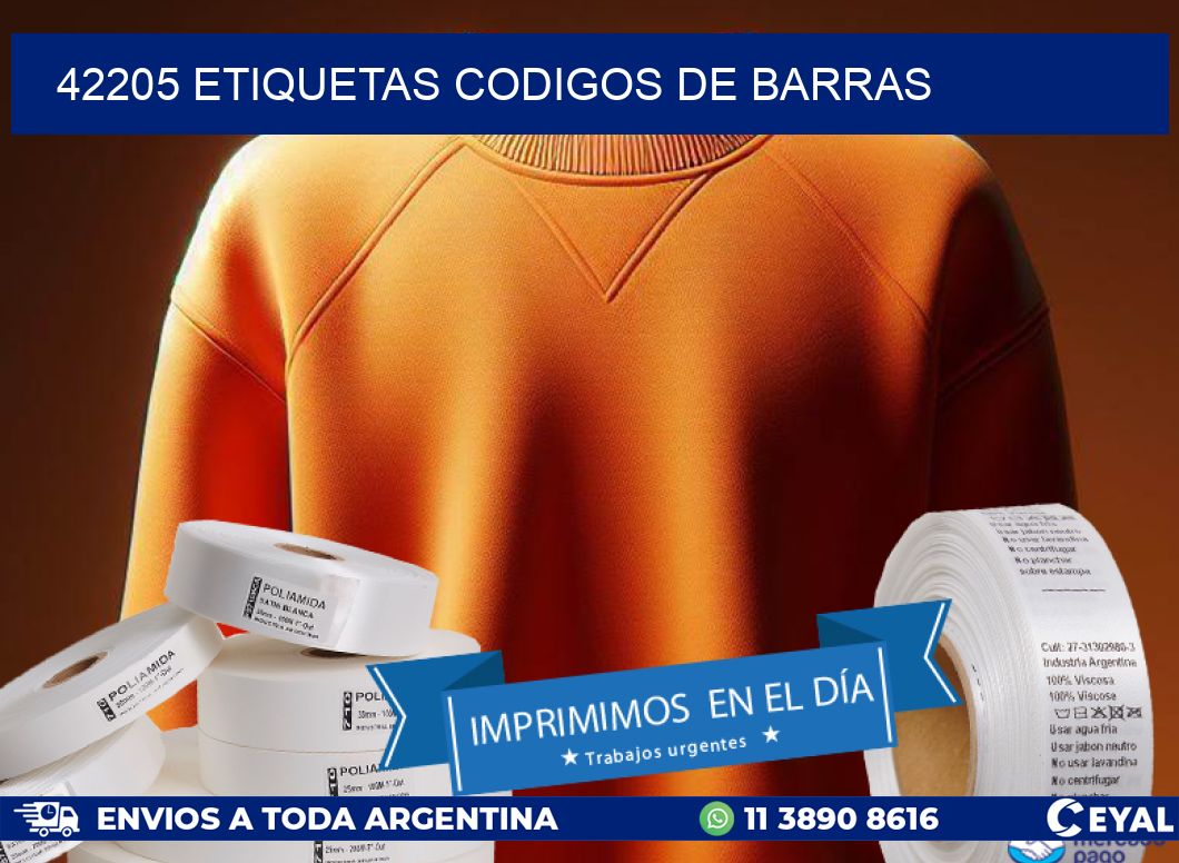 42205 etiquetas codigos de barras