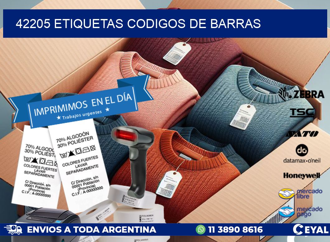 42205 etiquetas codigos de barras