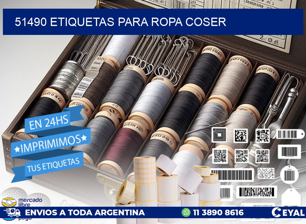 51490 ETIQUETAS PARA ROPA COSER