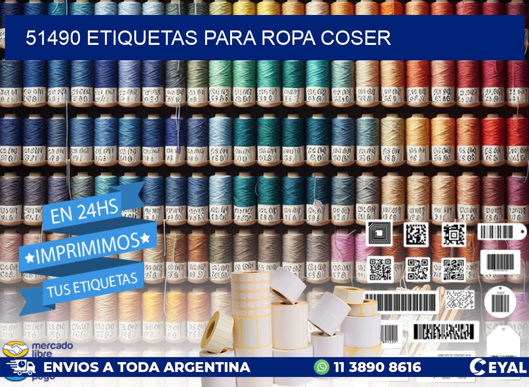 51490 ETIQUETAS PARA ROPA COSER