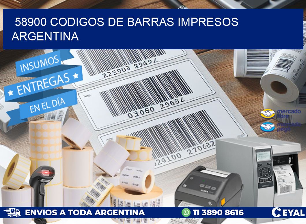 58900 codigos de barras impresos argentina
