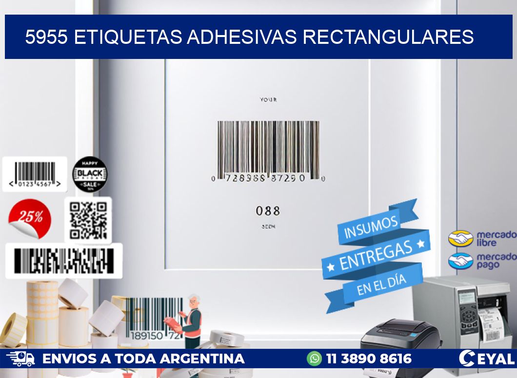 5955 ETIQUETAS ADHESIVAS RECTANGULARES