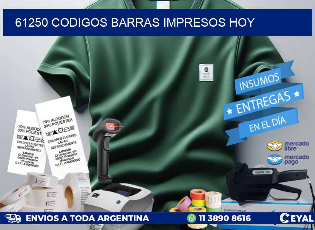 61250 CODIGOS BARRAS IMPRESOS HOY