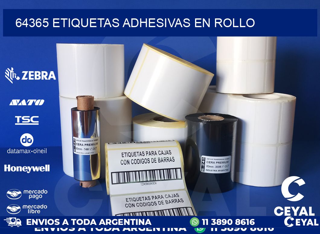 64365 etiquetas adhesivas en rollo
