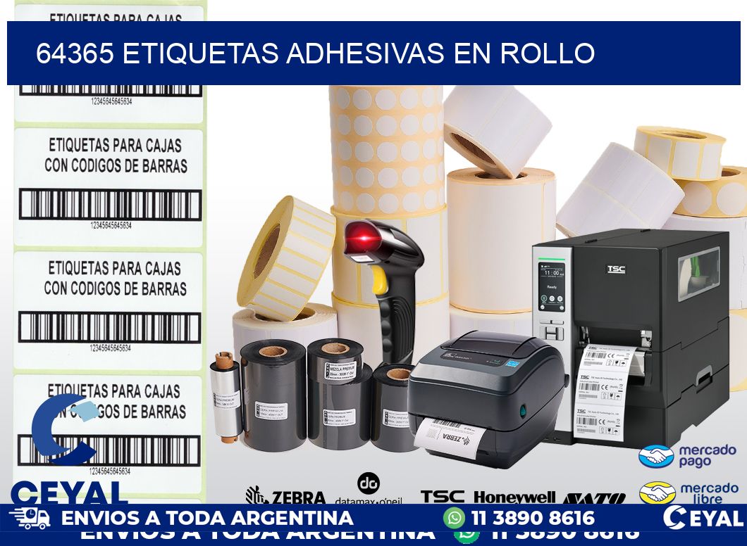 64365 etiquetas adhesivas en rollo