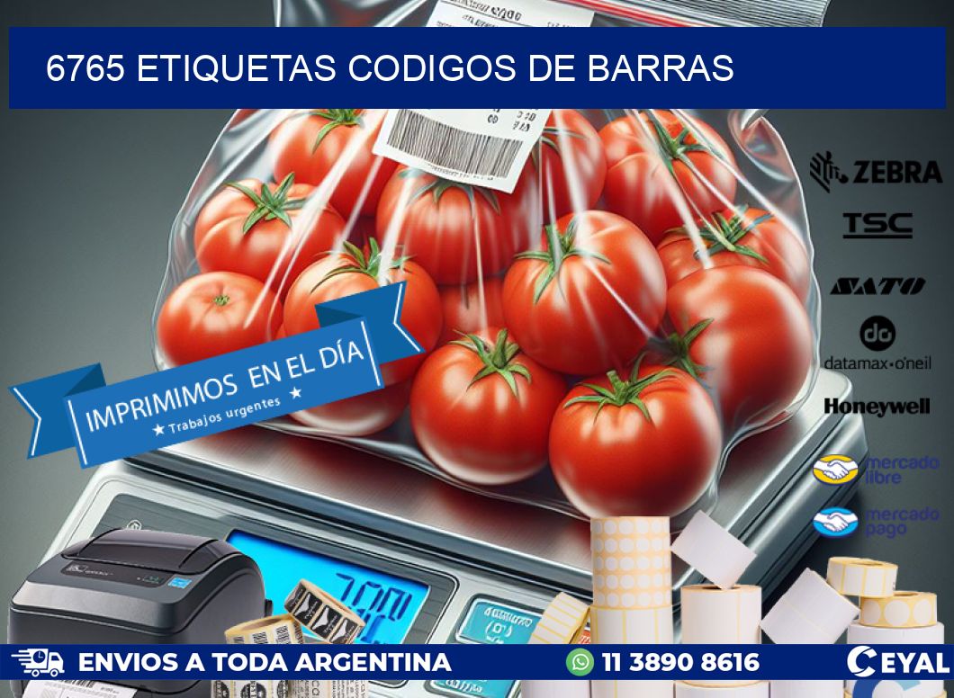 6765 etiquetas codigos de barras