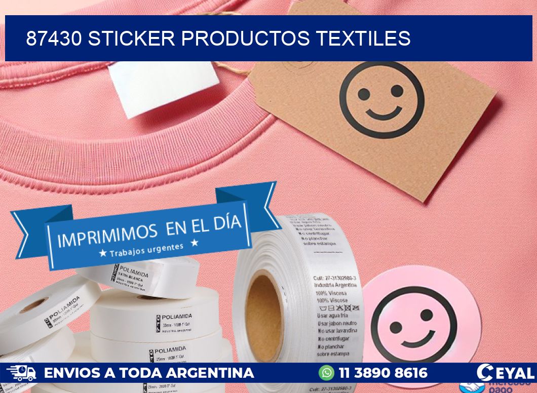 87430 STICKER PRODUCTOS TEXTILES