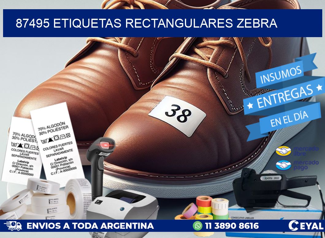 87495 etiquetas rectangulares zebra