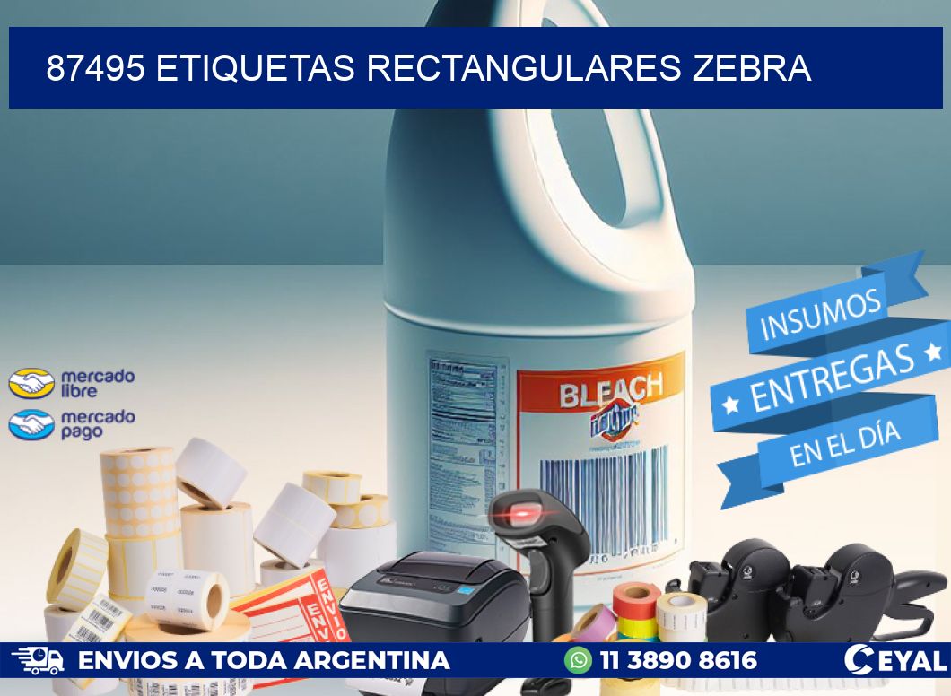 87495 etiquetas rectangulares zebra