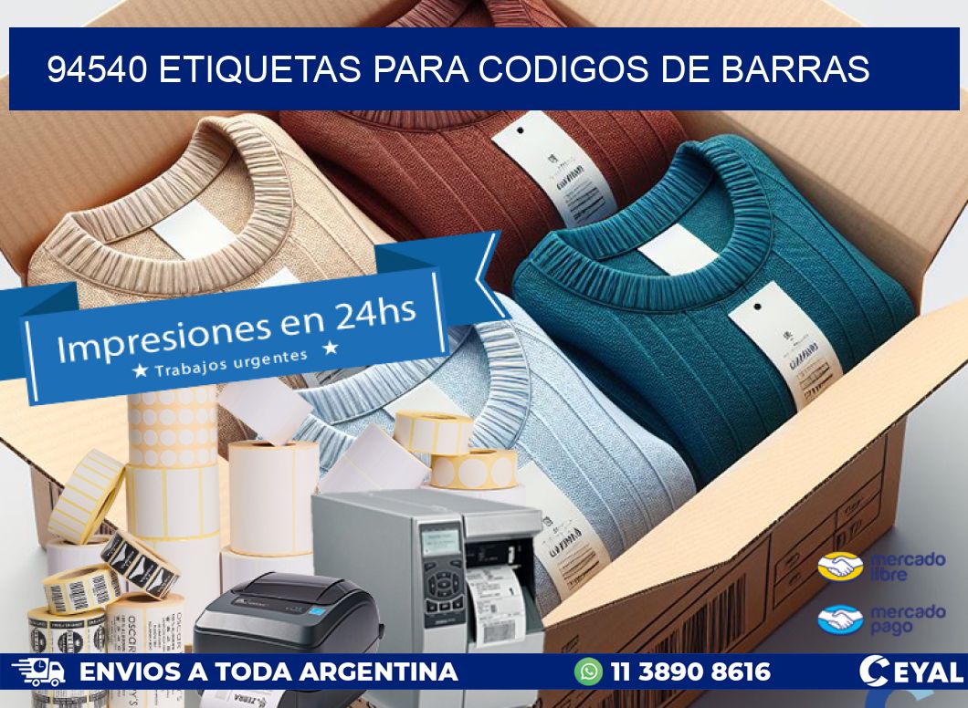 94540 ETIQUETAS PARA CODIGOS DE BARRAS