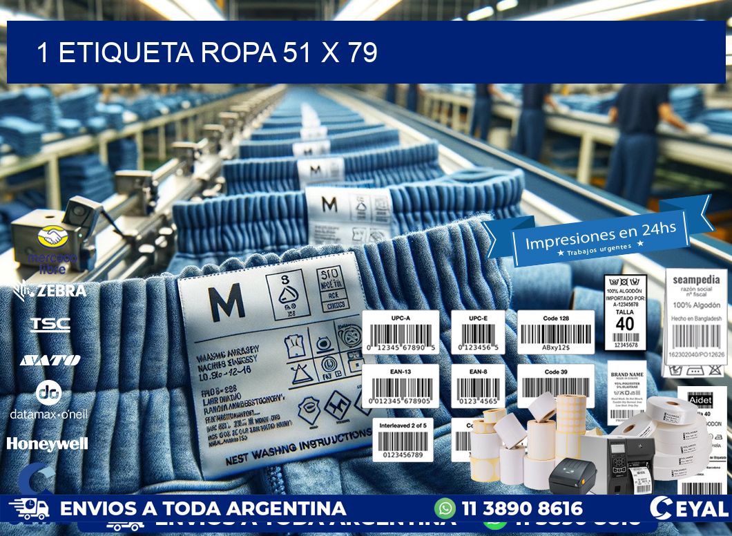 1 ETIQUETA ROPA 51 x 79