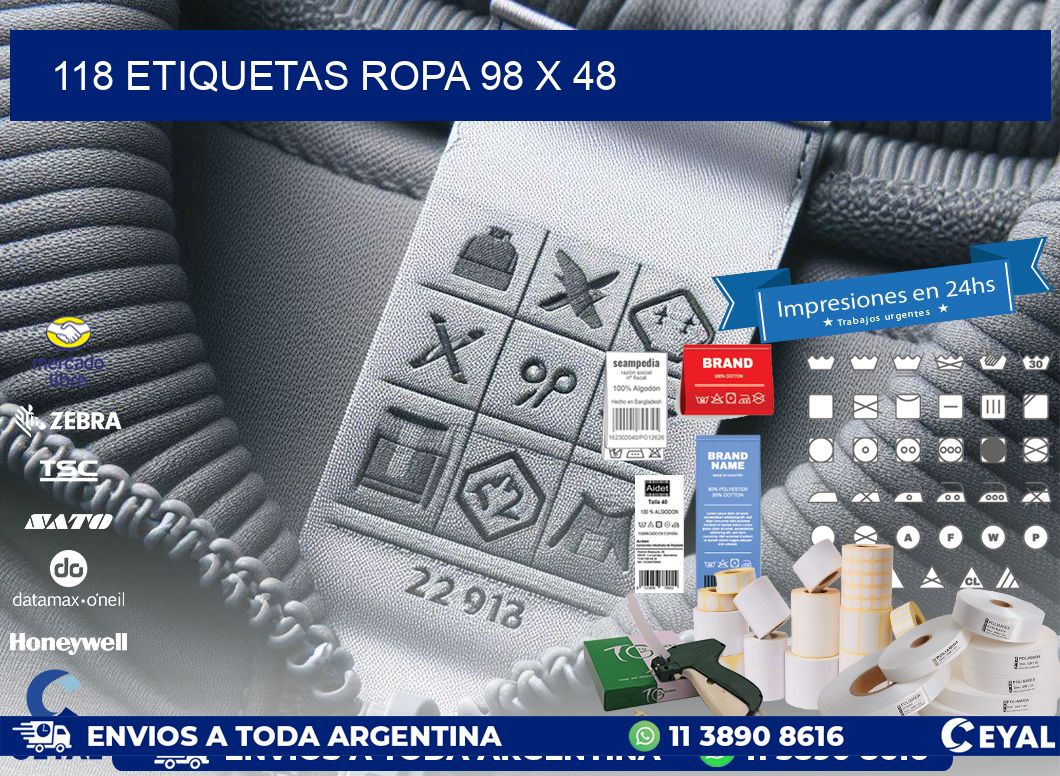 118 ETIQUETAS ROPA 98 x 48