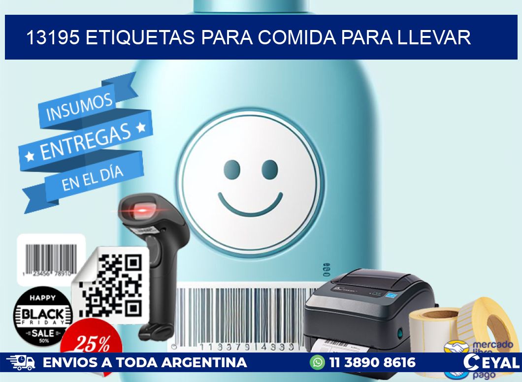13195 ETIQUETAS PARA COMIDA PARA LLEVAR
