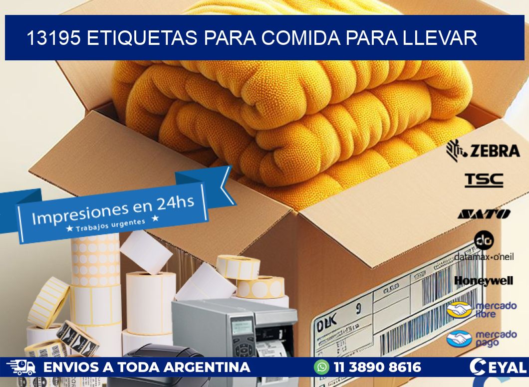 13195 ETIQUETAS PARA COMIDA PARA LLEVAR