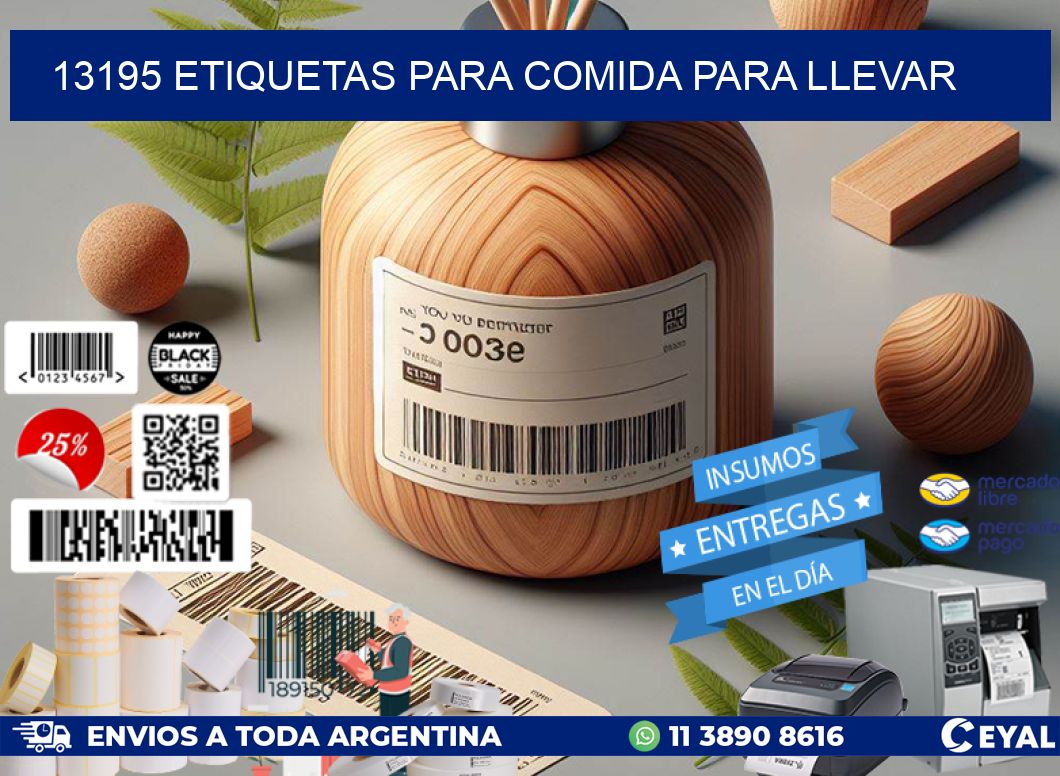 13195 ETIQUETAS PARA COMIDA PARA LLEVAR