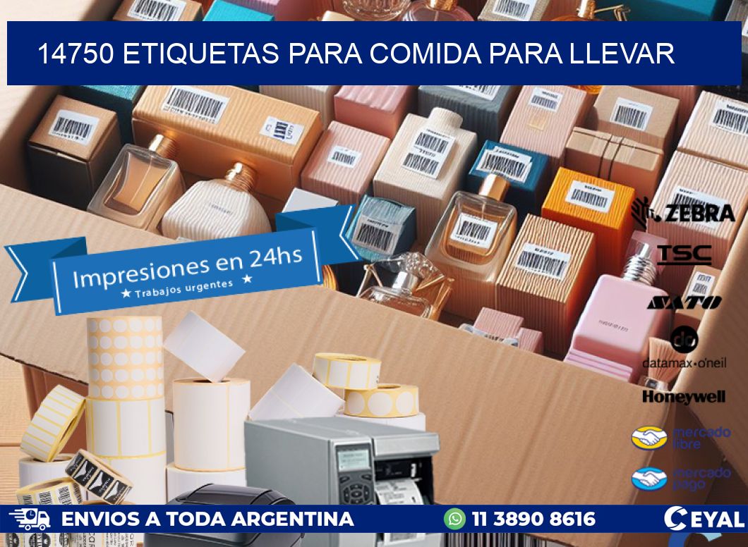 14750 ETIQUETAS PARA COMIDA PARA LLEVAR