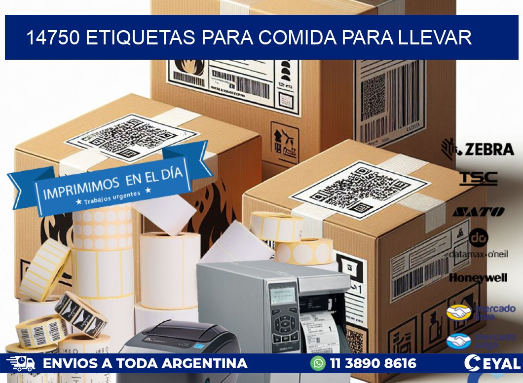 14750 ETIQUETAS PARA COMIDA PARA LLEVAR