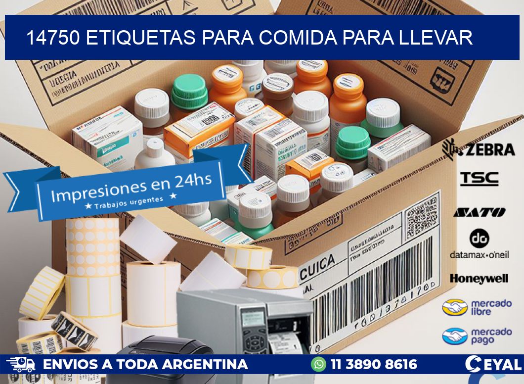 14750 ETIQUETAS PARA COMIDA PARA LLEVAR